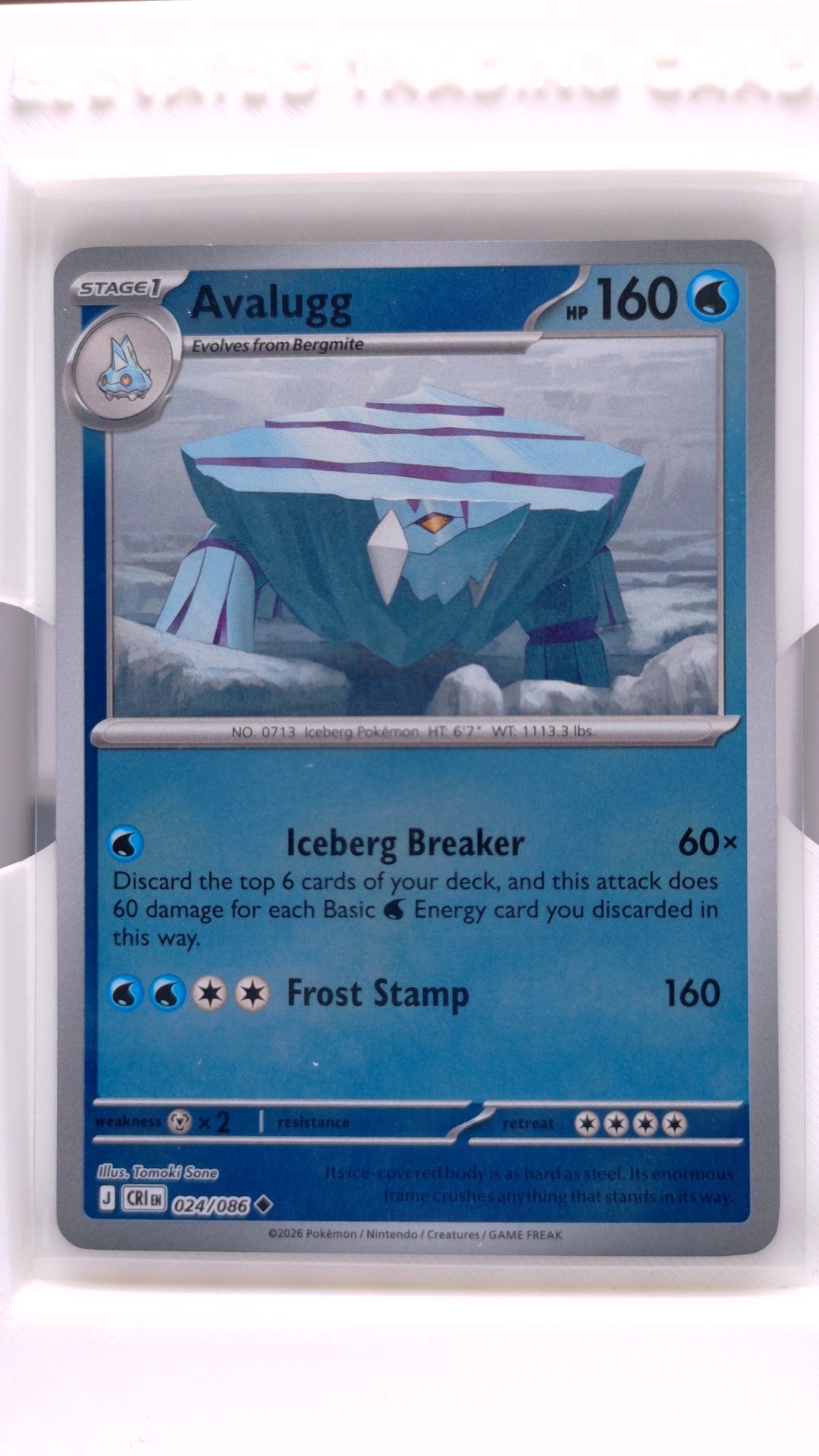 #24 Avalugg Reverse Holo Uncommon - front