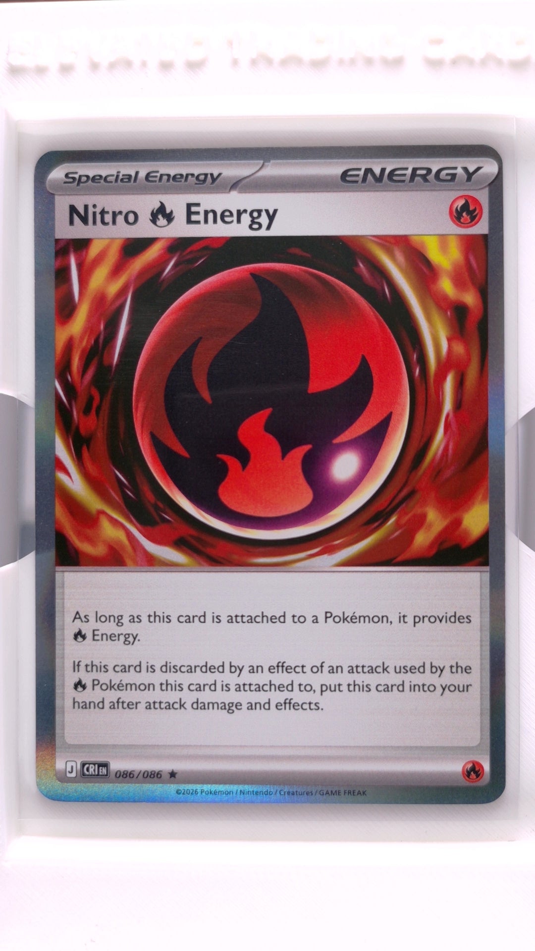 #86 Nitro Fire Energy Holo Rare - front
