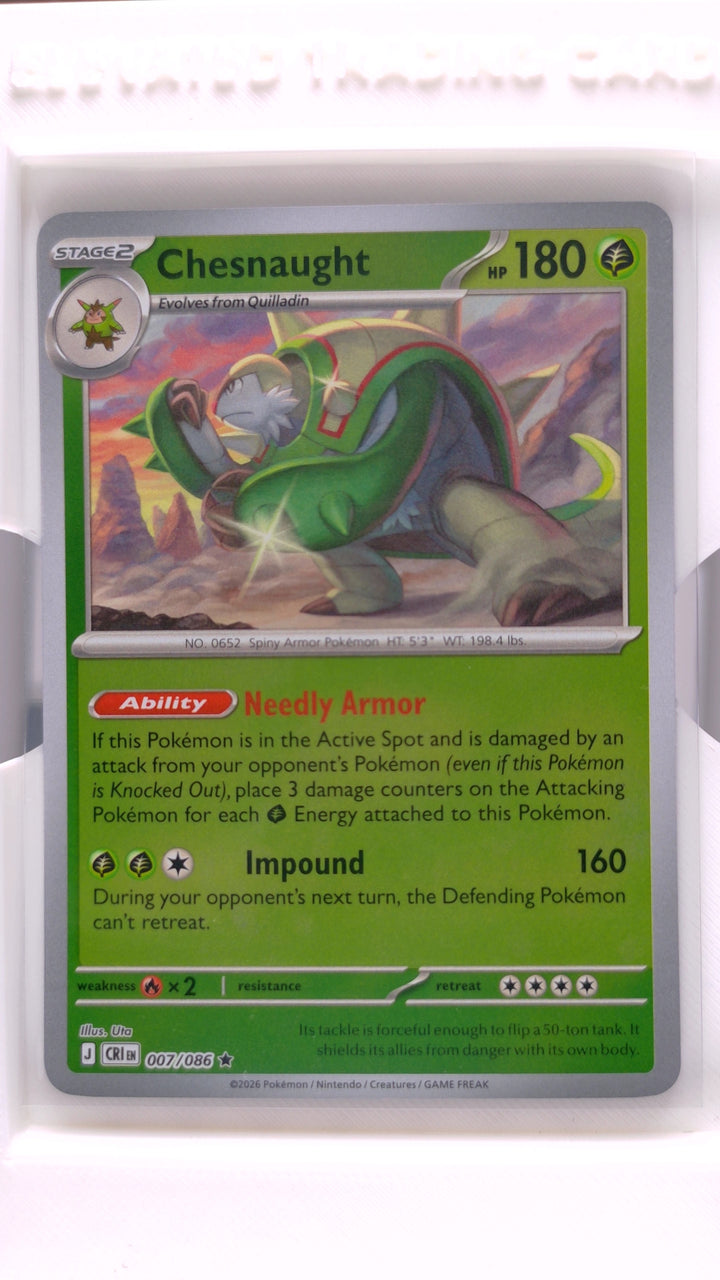 Pokémon: Mega Evolution — Chaos Rising Chesnaught #007/086 Rare Reverse Holo — Front