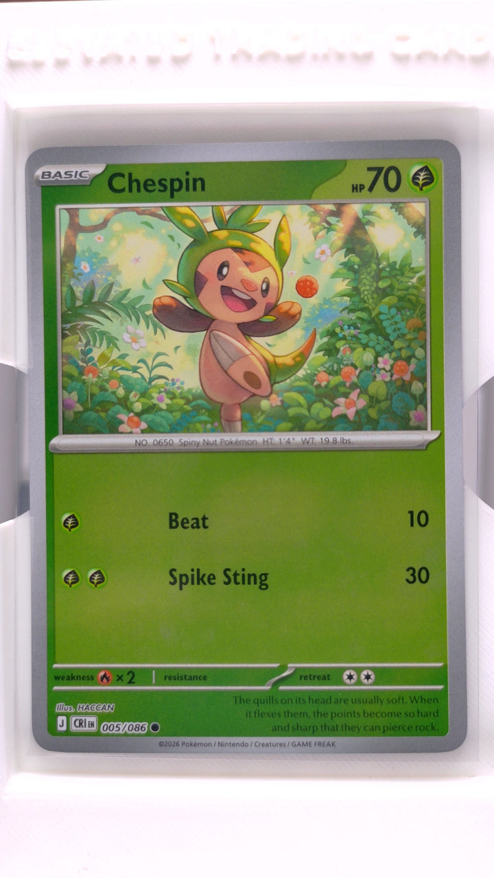 Pokémon: Mega Evolution — Chaos Rising Chespin #005/086 Common Reverse Holo — Front