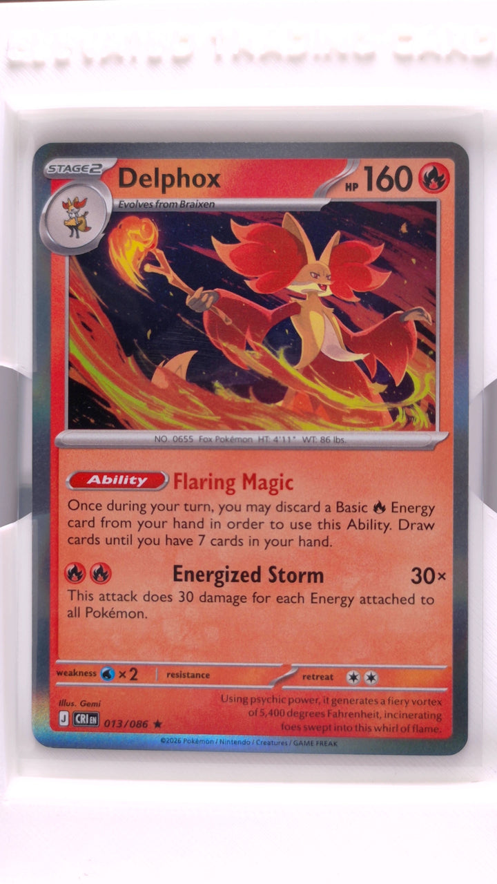 Pokémon: Mega Evolution — Chaos Rising Delphox #013/086 Rare Holo — Front