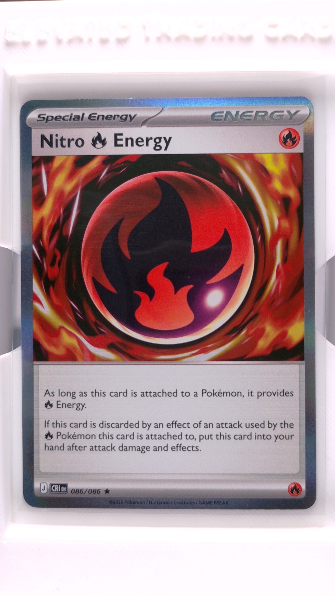 #86 Nitro Fire Energy Holo Rare - front