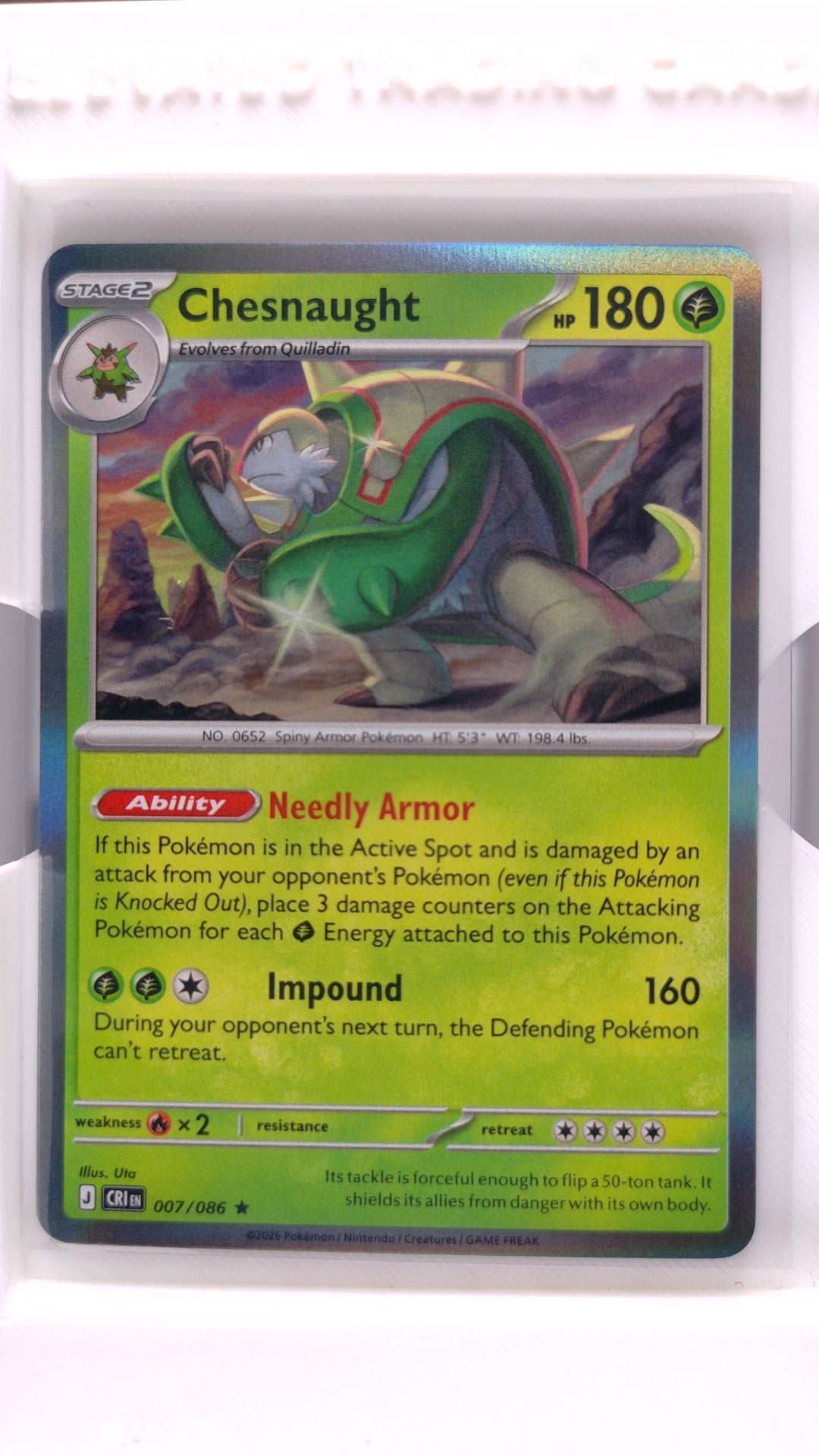 #7 Chesnaught Holo Rare - front