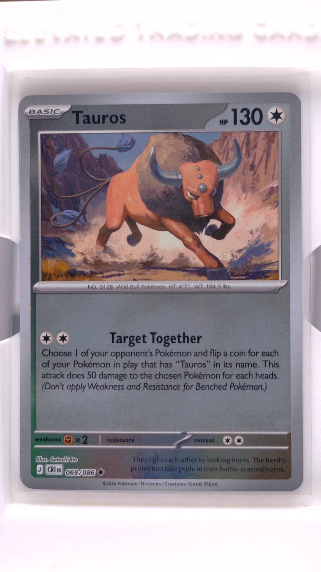 #69 Tauros Reverse Holo Uncommon - front