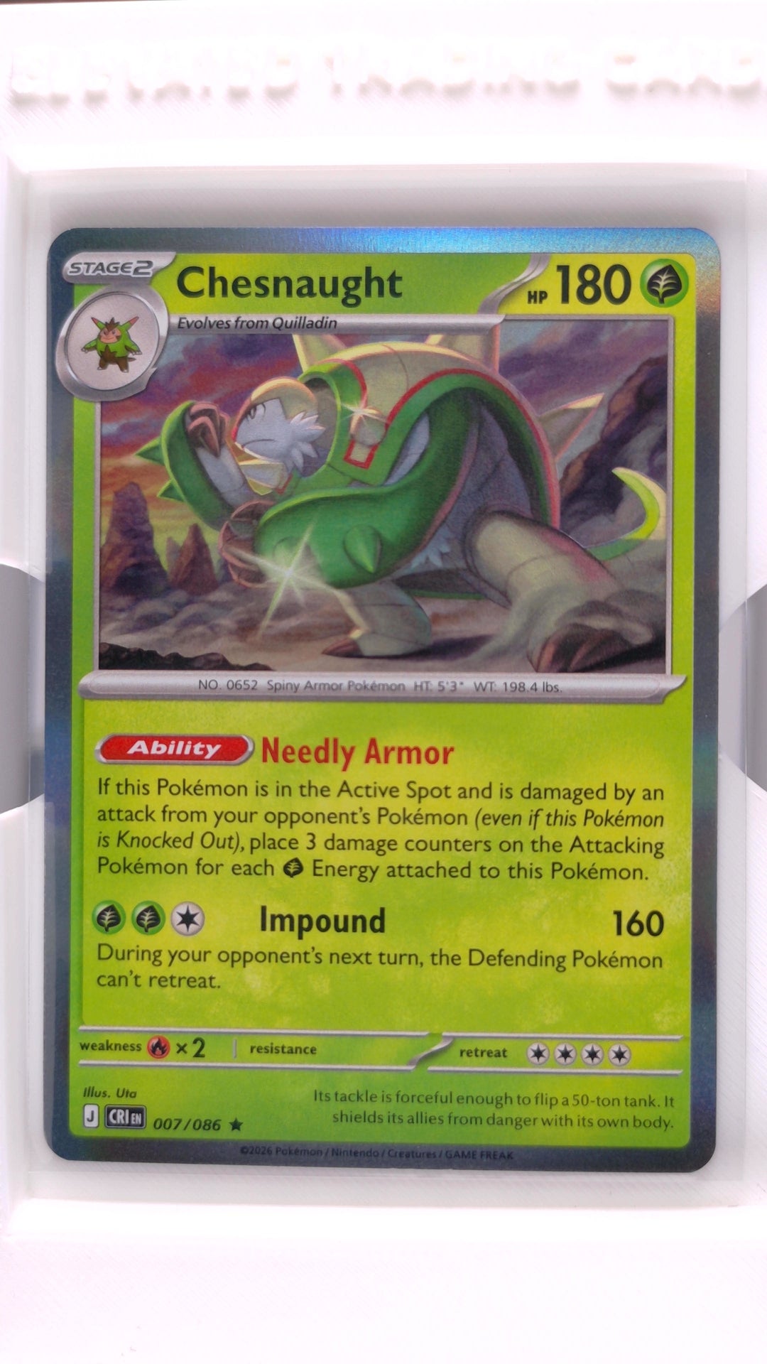 #7 Chesnaught Holo Rare - front