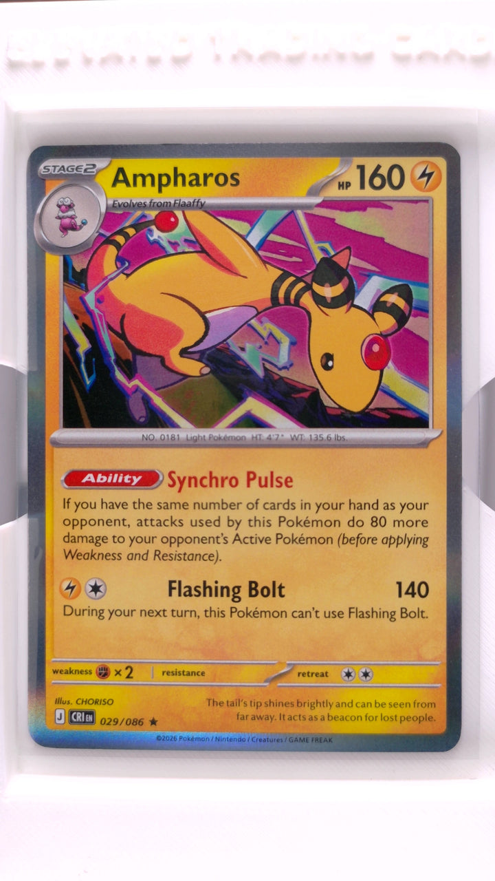 Pokémon: Mega Evolution — Chaos Rising Ampharos #029/086 Rare Holo — Front