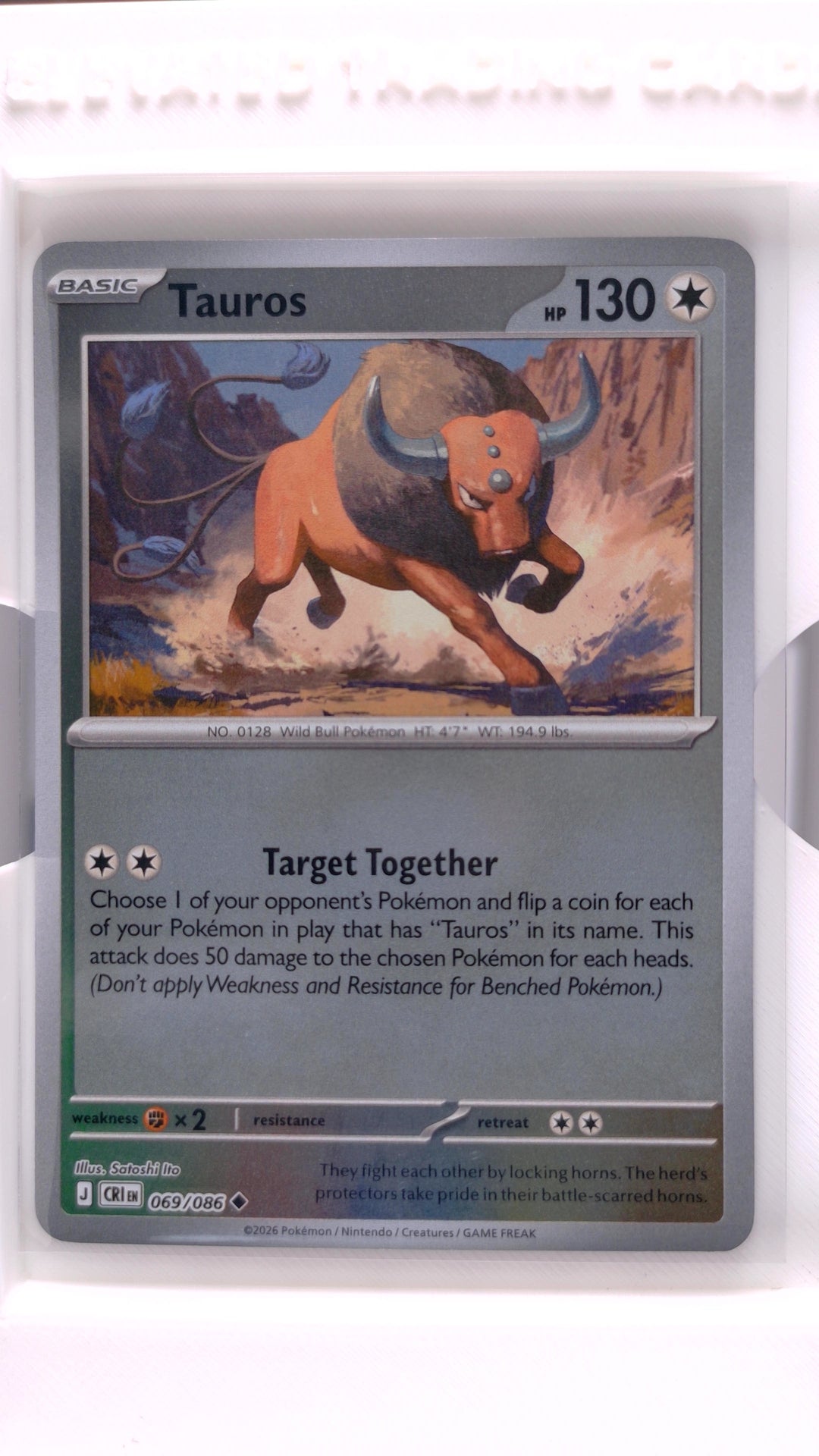 #69 Tauros Reverse Holo Uncommon - front