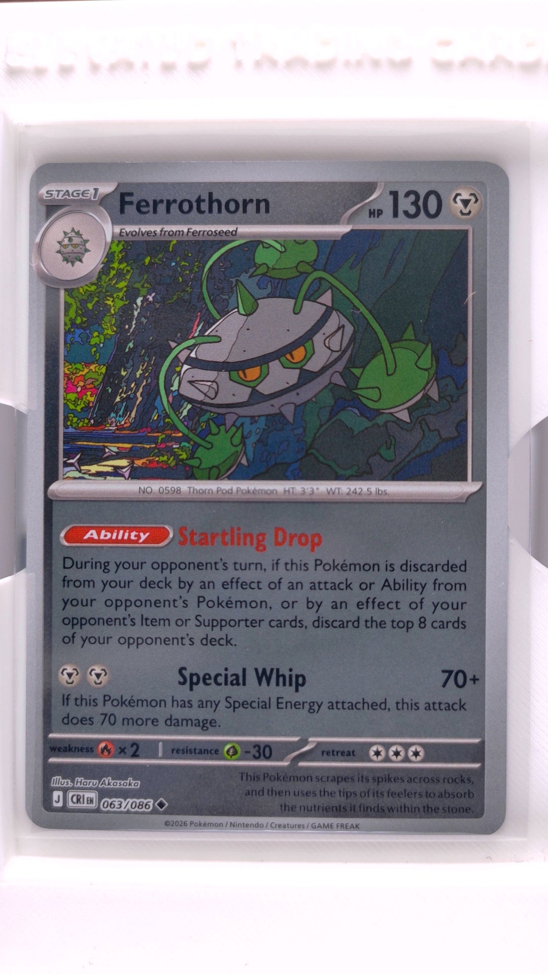 #63 Ferrothorn Reverse Holo Uncommon - front