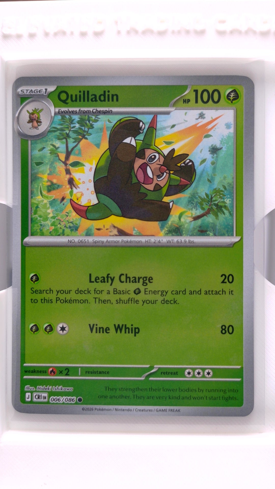 #6 Quilladin Reverse Holo Common - front