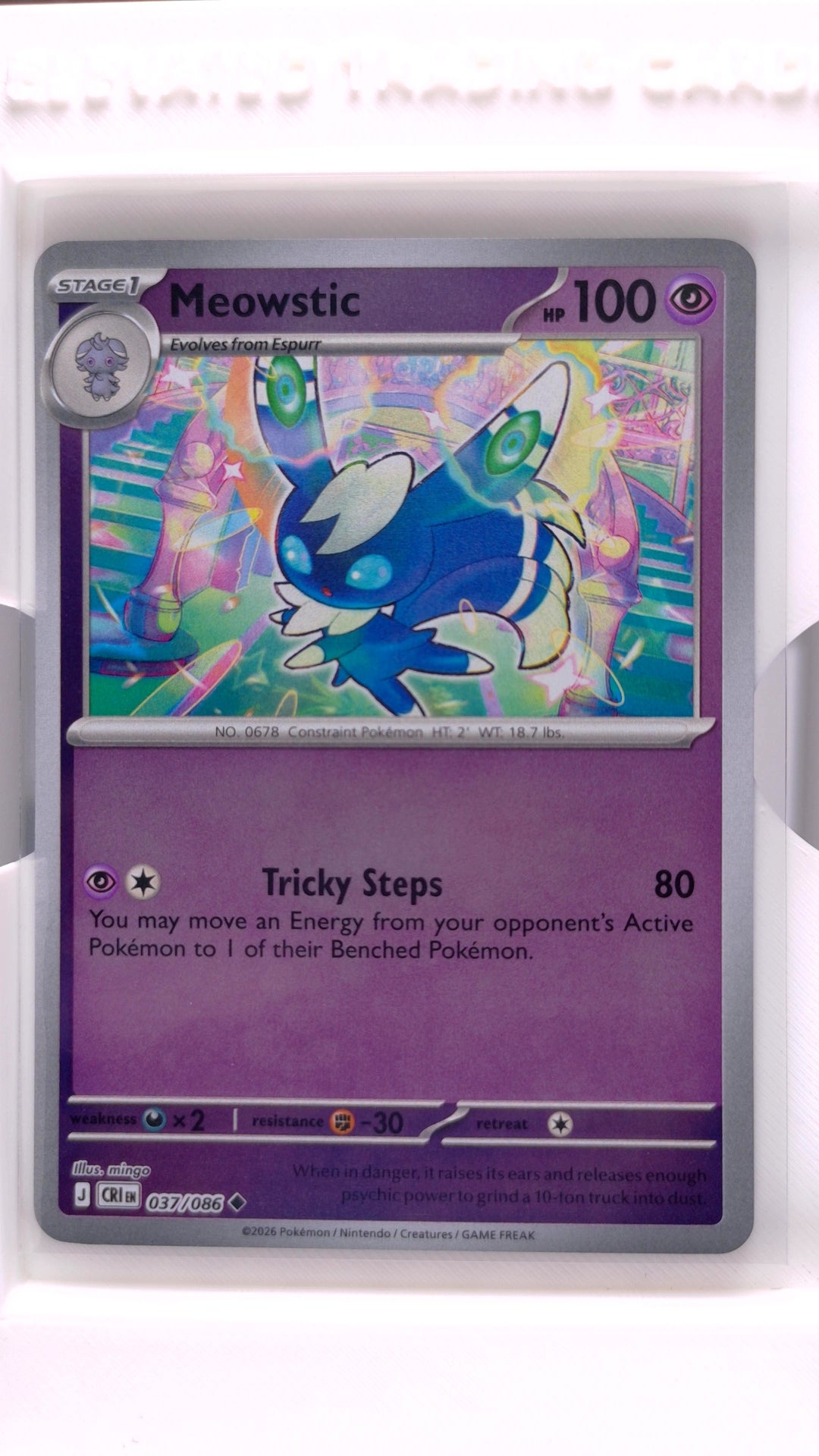 #37 Meowstic Reverse Holo Uncommon - front