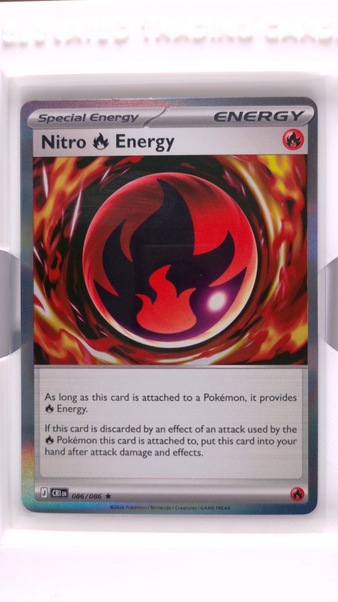#86 Nitro Fire Energy Holo Rare - front