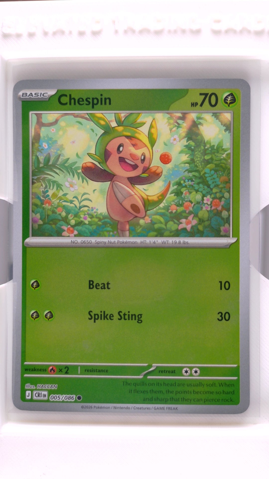 #5 Chespin Reverse Holo Common - front
