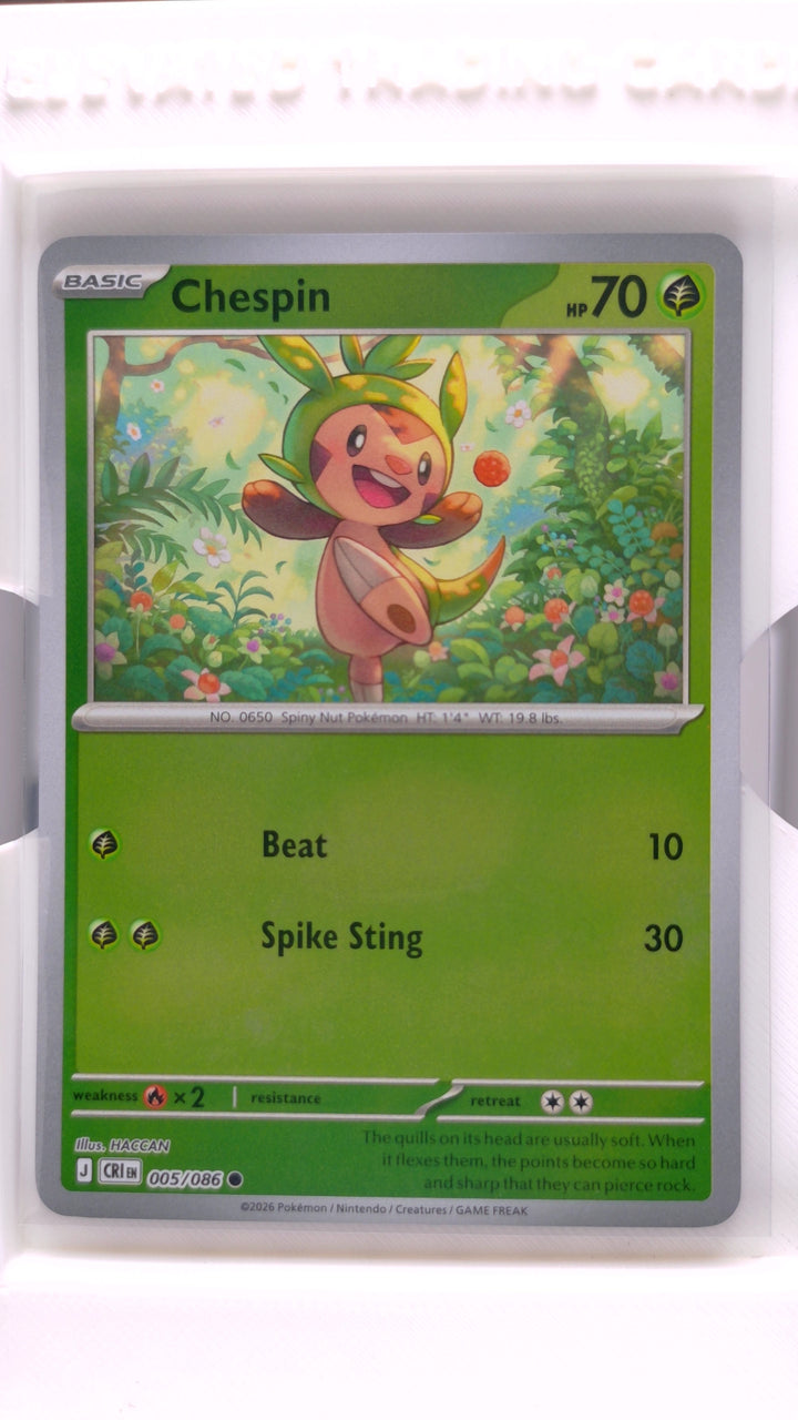 Pokémon: Mega Evolution — Chaos Rising Chespin #005/086 Common Reverse Holo — Front