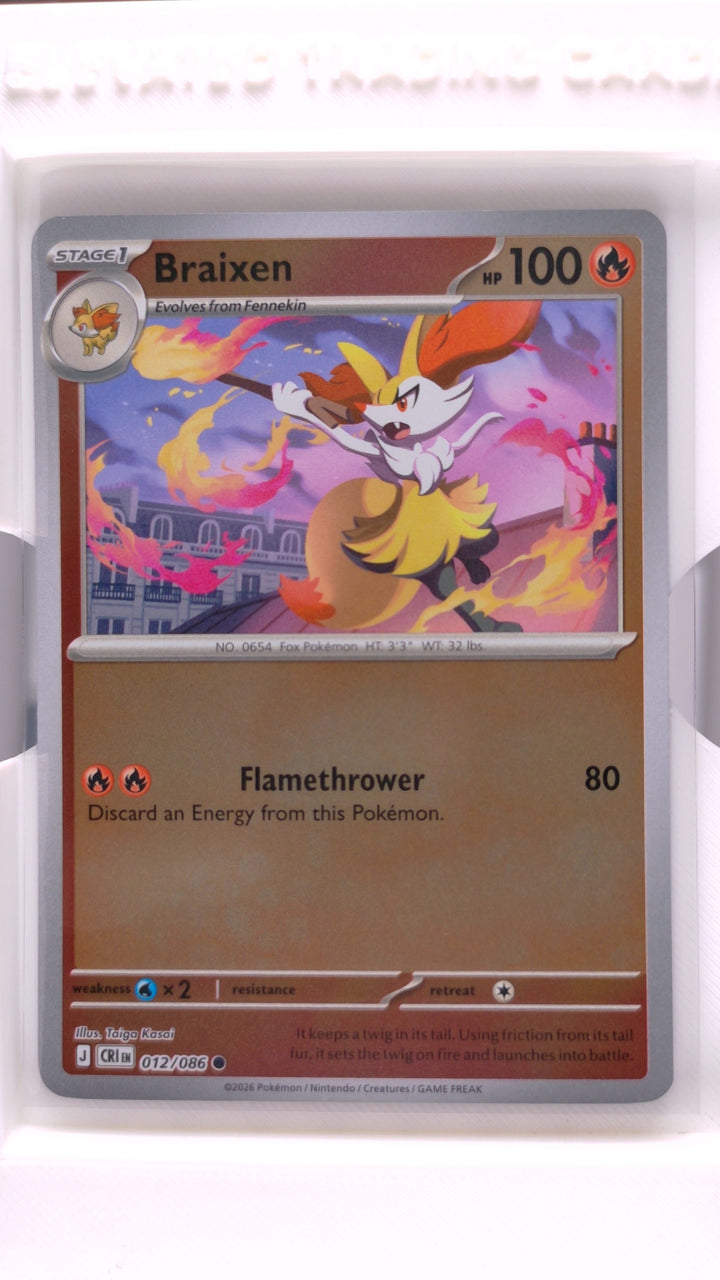 Pokémon: Mega Evolution — Chaos Rising Braixen #012/086 Common Reverse Holo — Front