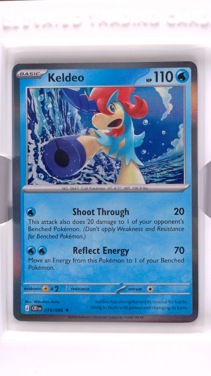 Pokémon: Mega Evolution — Chaos Rising Keldeo #019/086 Rare Holo — Front