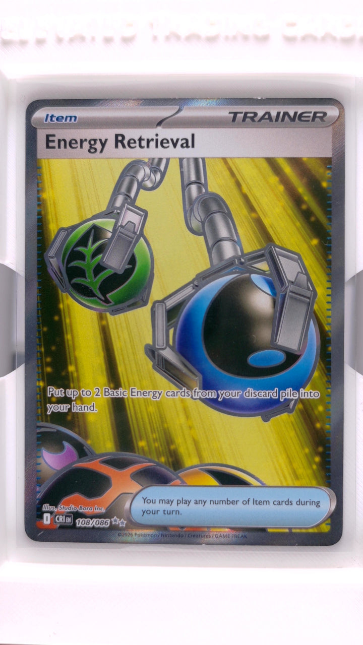 Pokémon: Mega Evolution — Chaos Rising Energy Retrieval #108/086 Ultra Rare — Front