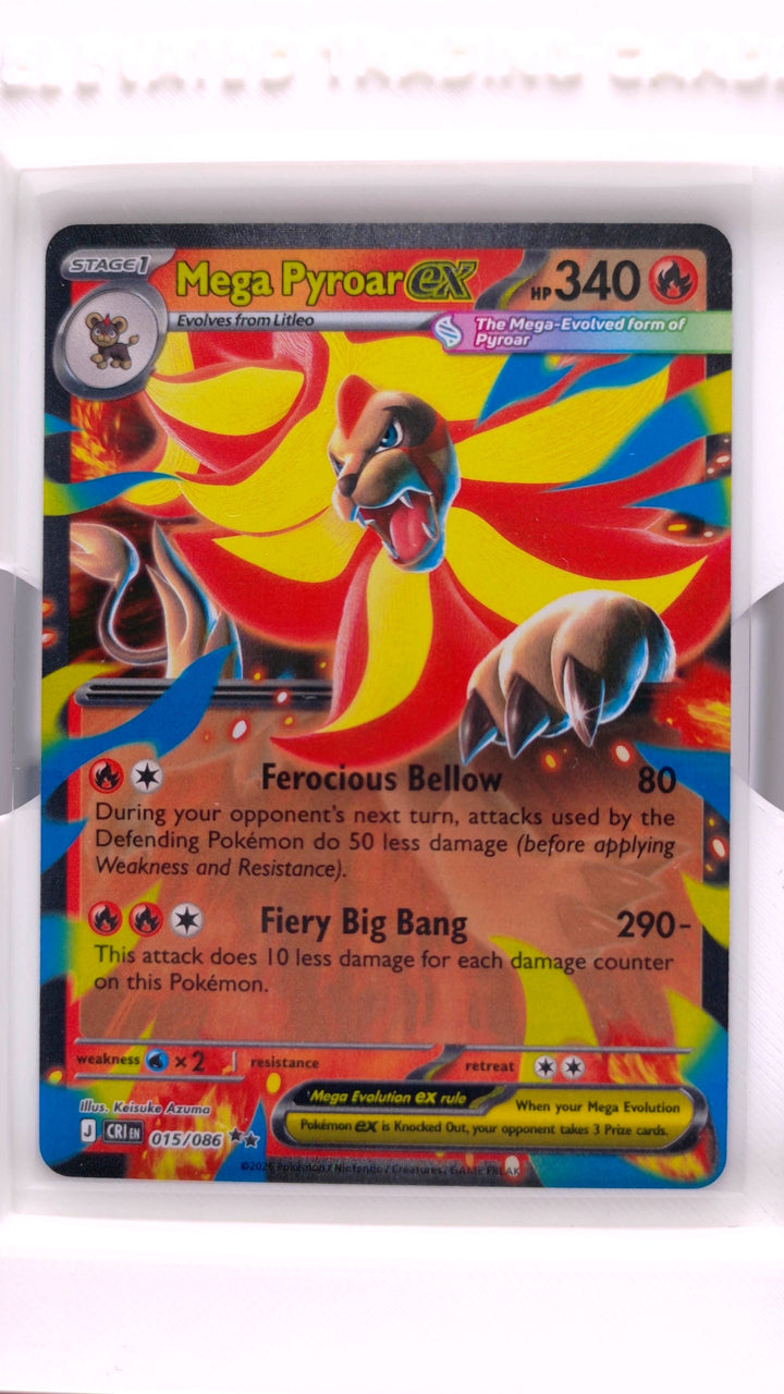 Pokémon: Mega Evolution — Chaos Rising Mega Pyroar ex #015/086 Double Rare — Front