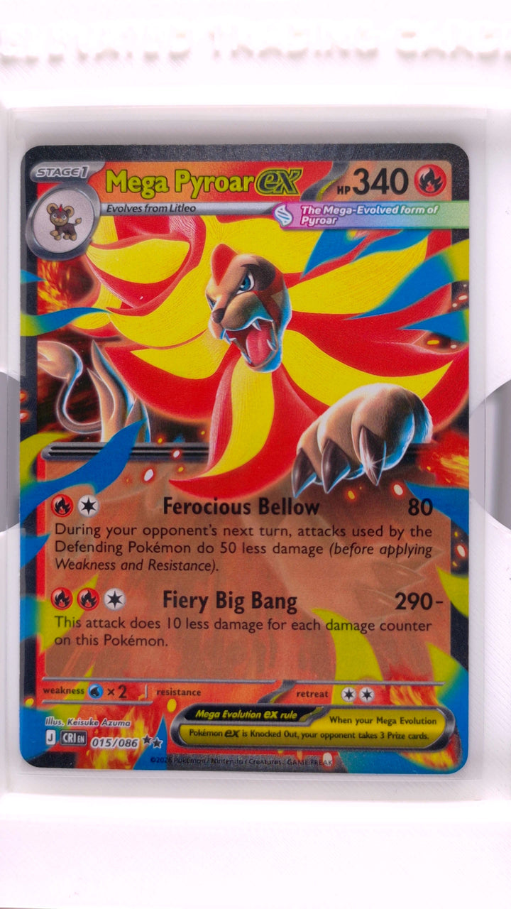 Pokémon: Mega Evolution — Chaos Rising Mega Pyroar ex #015/086 Double Rare — Front