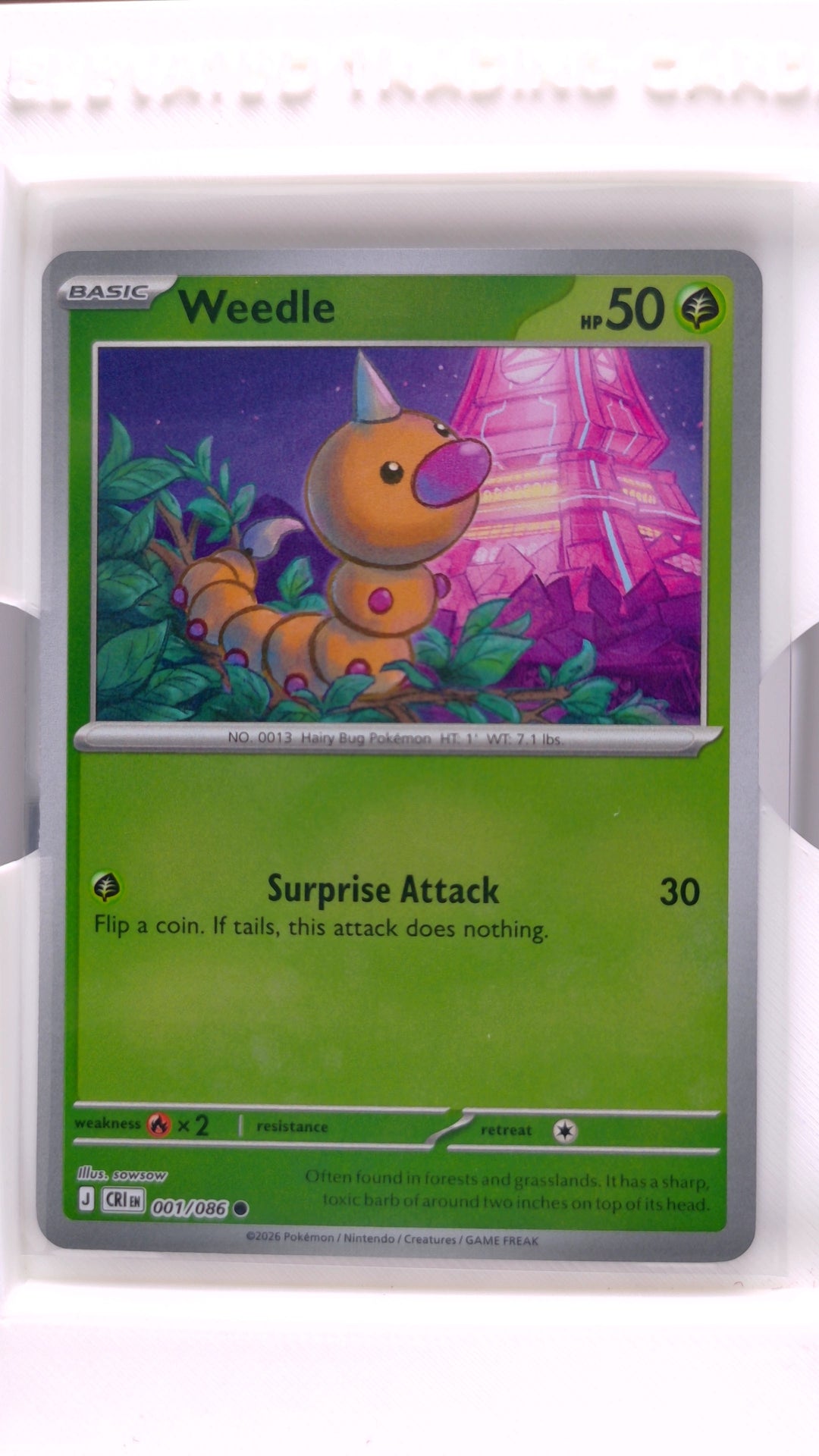 #1 Weedle Reverse Holo Common - front