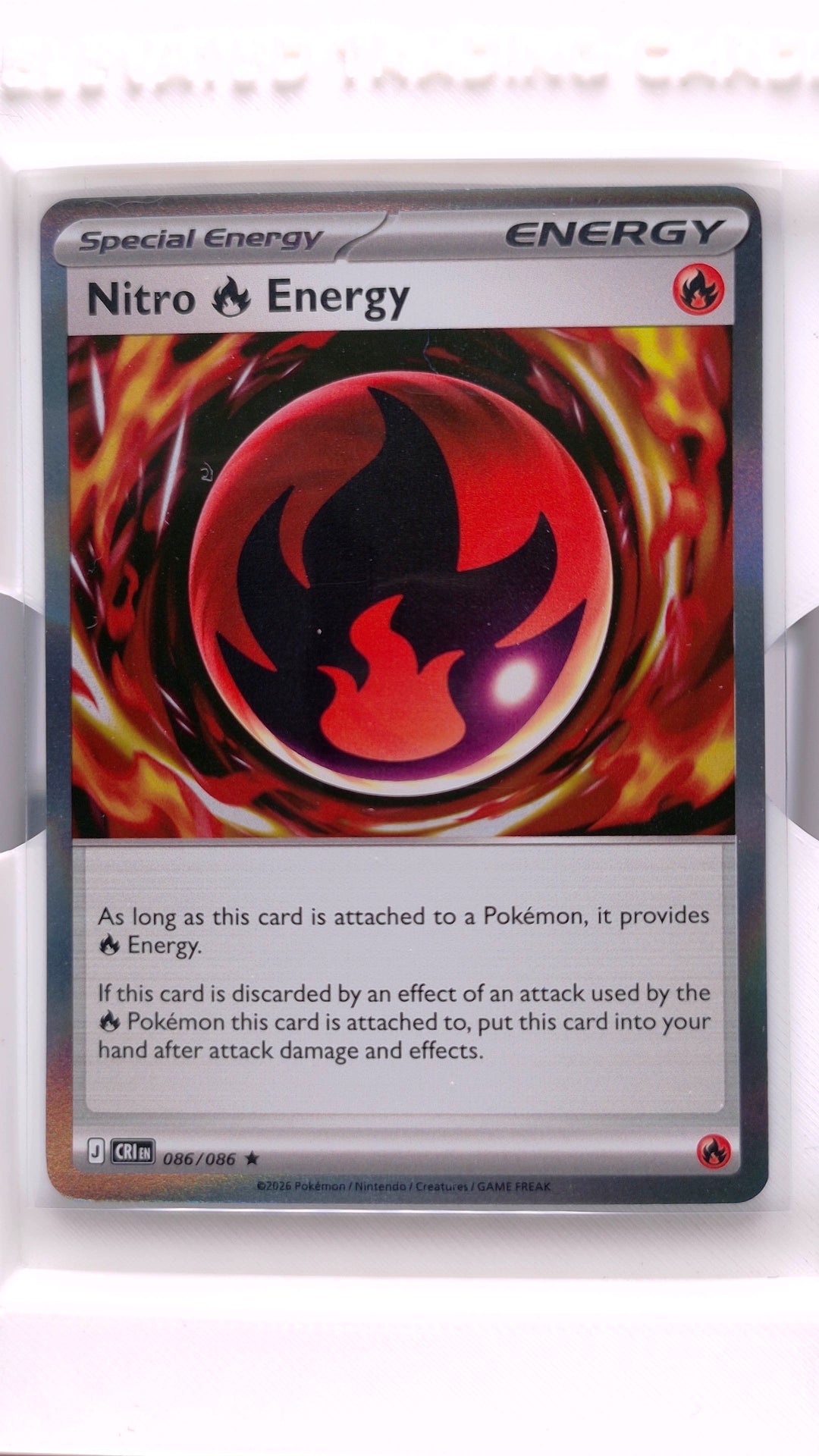 #86 Nitro Fire Energy Holo Rare - front