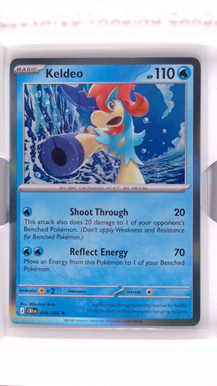 Pokémon: Mega Evolution — Chaos Rising Keldeo #019/086 Rare Holo — Front