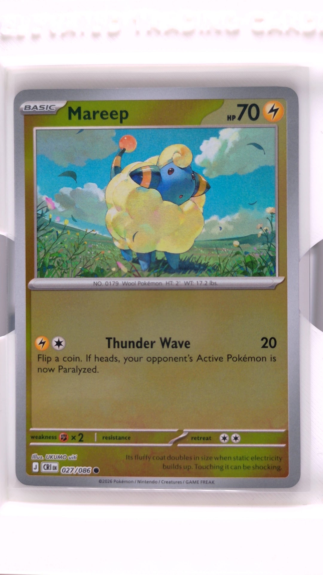 #27 Mareep Reverse Holo Common - front