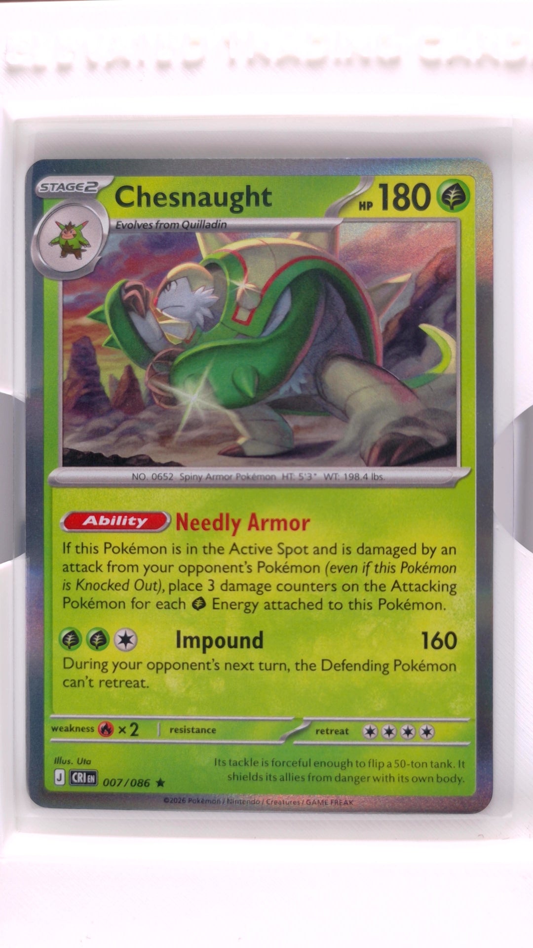 #7 Chesnaught Holo Rare - front
