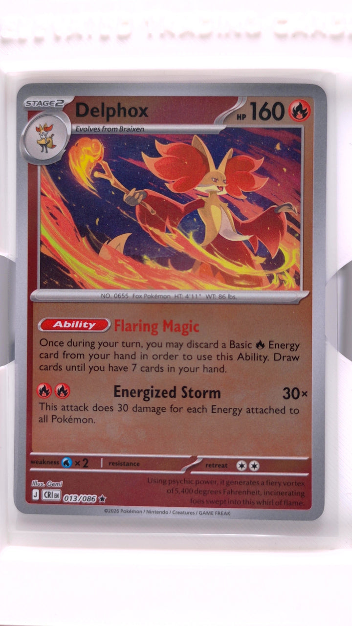 Pokémon: Mega Evolution — Chaos Rising Delphox #013/086 Rare Reverse Holo — Front