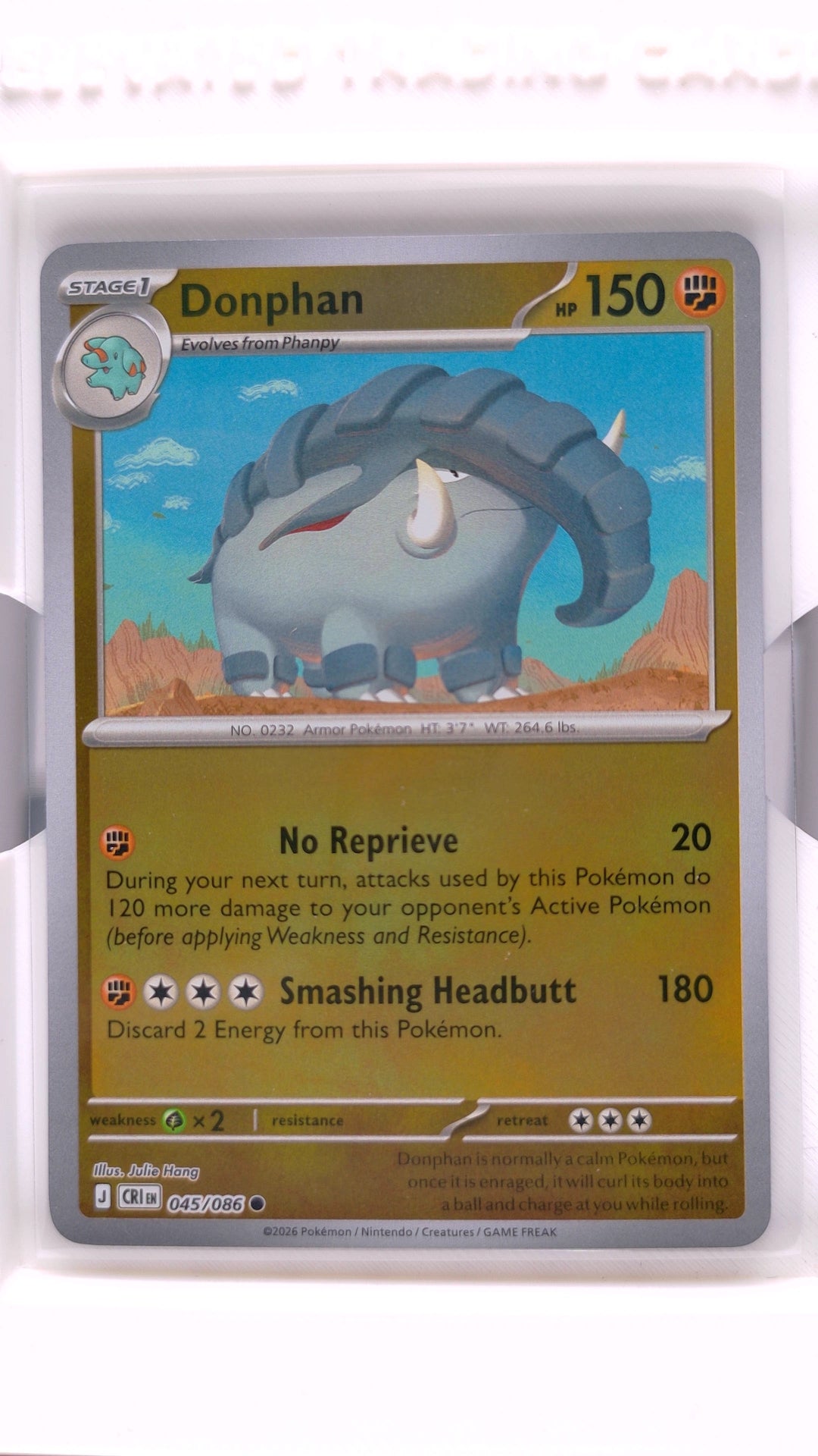 #45 Donphan Reverse Holo Common - front