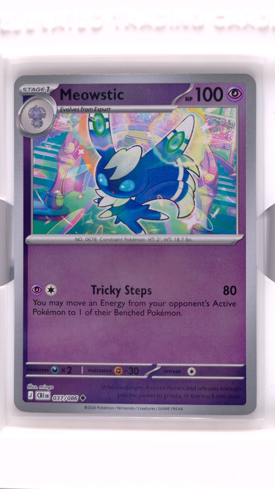 #37 Meowstic Reverse Holo Uncommon - front