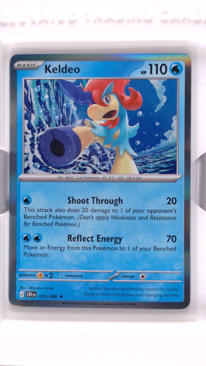 Pokémon: Mega Evolution — Chaos Rising Keldeo #019/086 Rare Holo — Front