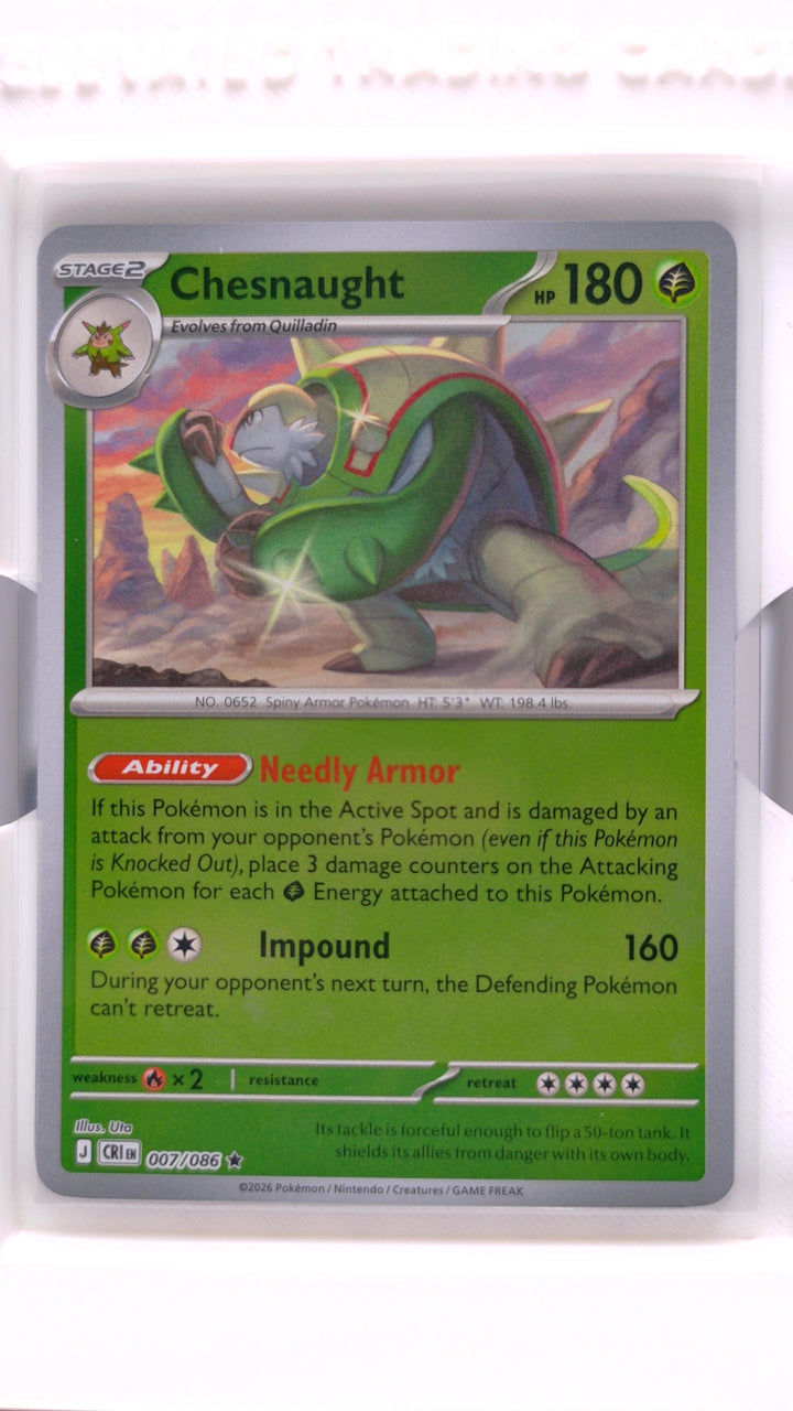 Pokémon: Mega Evolution — Chaos Rising Chesnaught #007/086 Rare Reverse Holo — Front