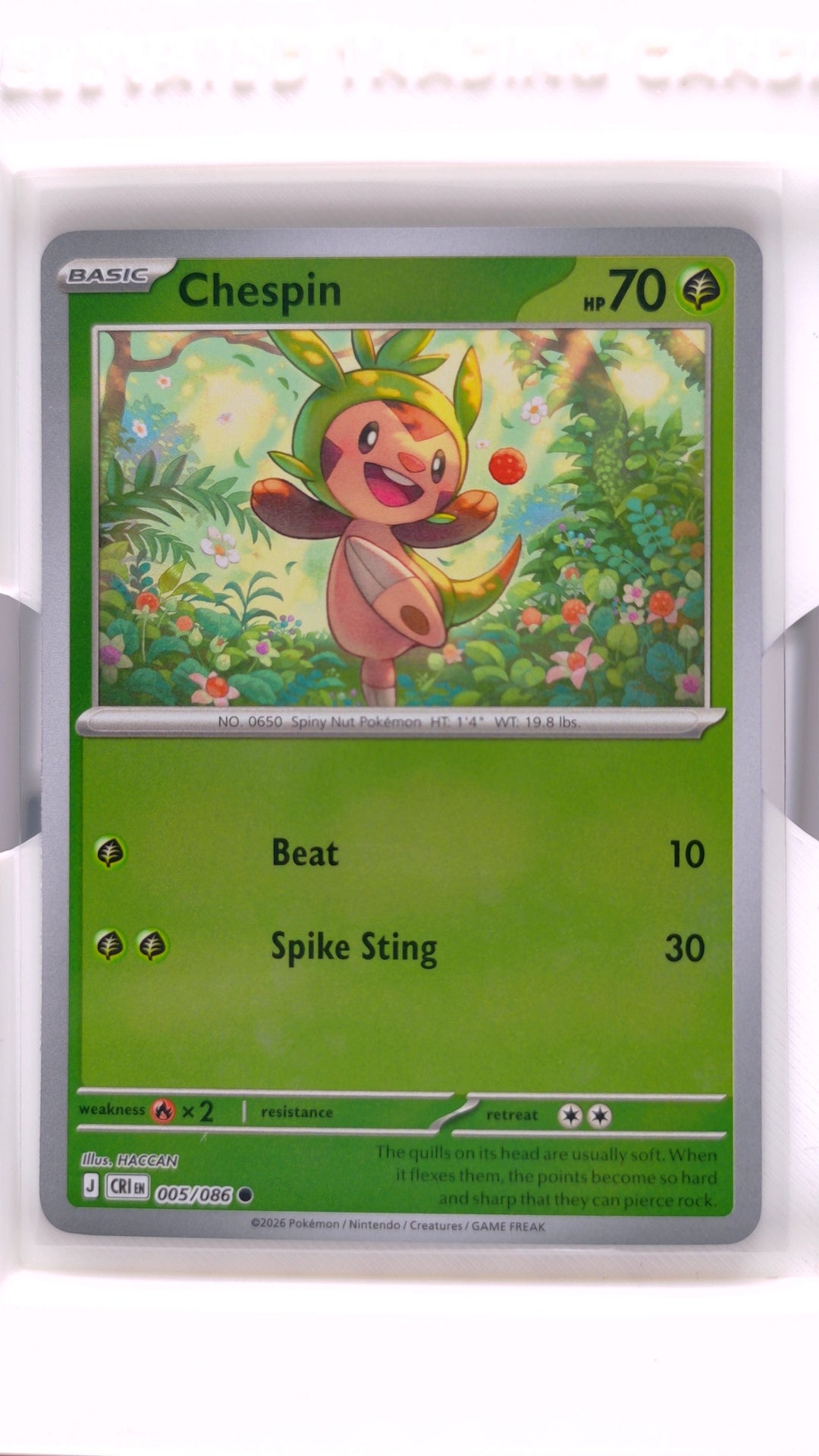#5 Chespin Reverse Holo Common - front