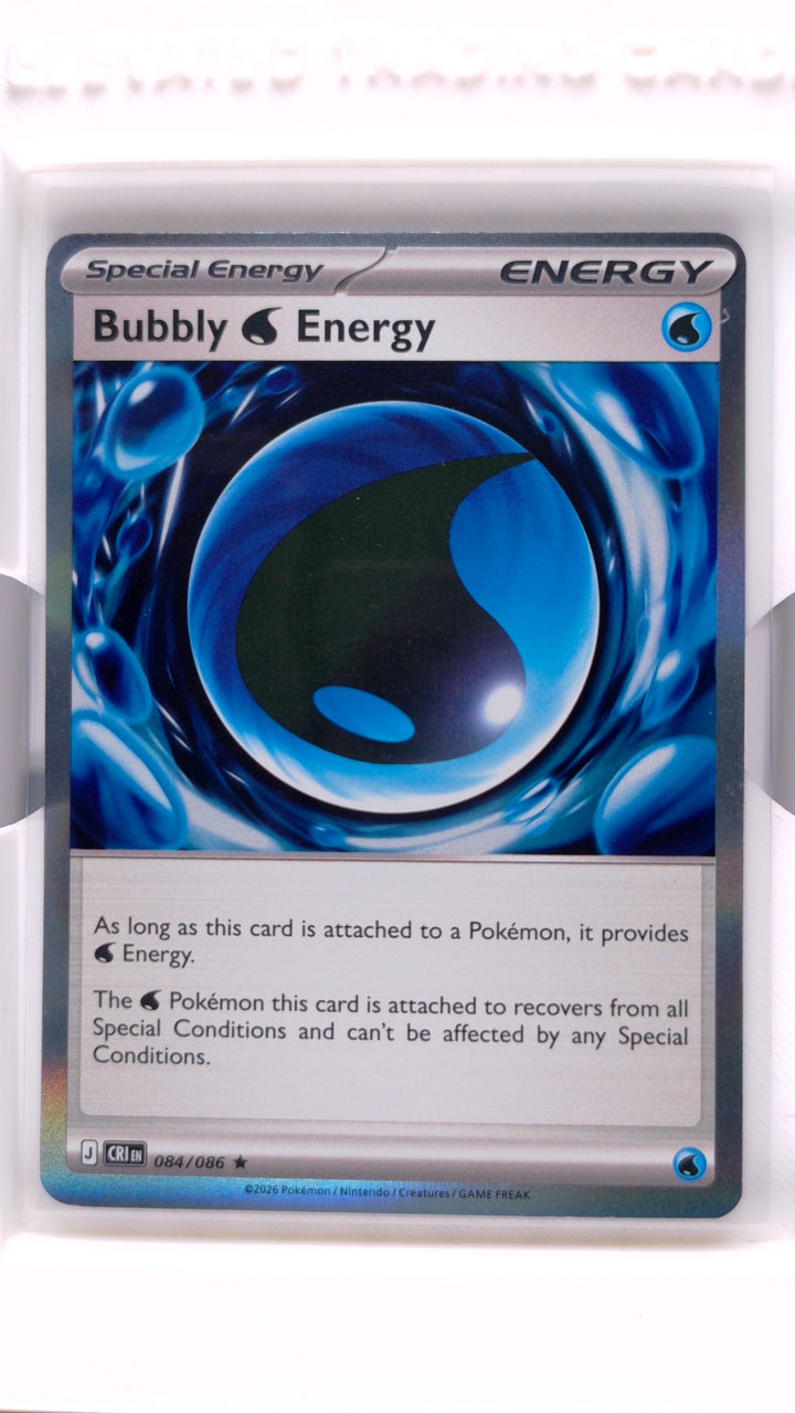 Pokémon: Mega Evolution — Chaos Rising Bubbly Water Energy #084/086 Rare Holo — Front