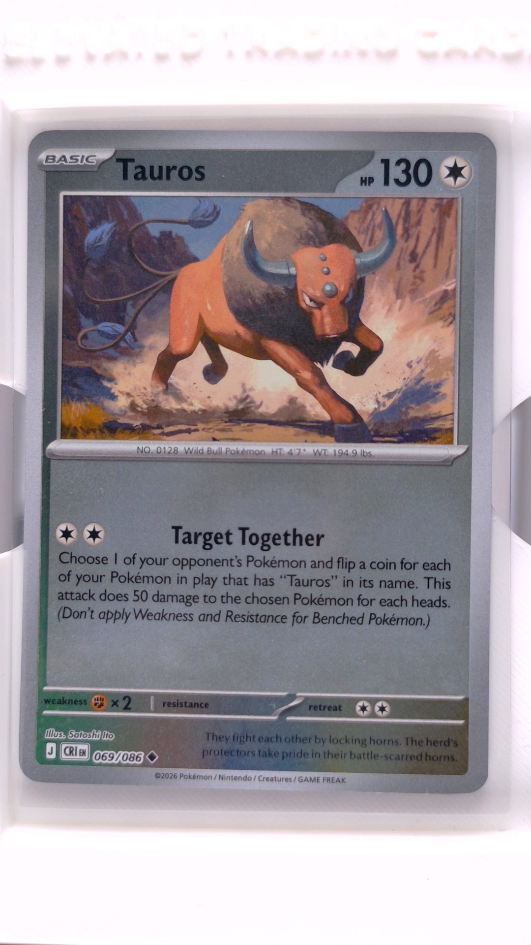 #69 Tauros Reverse Holo Uncommon - front