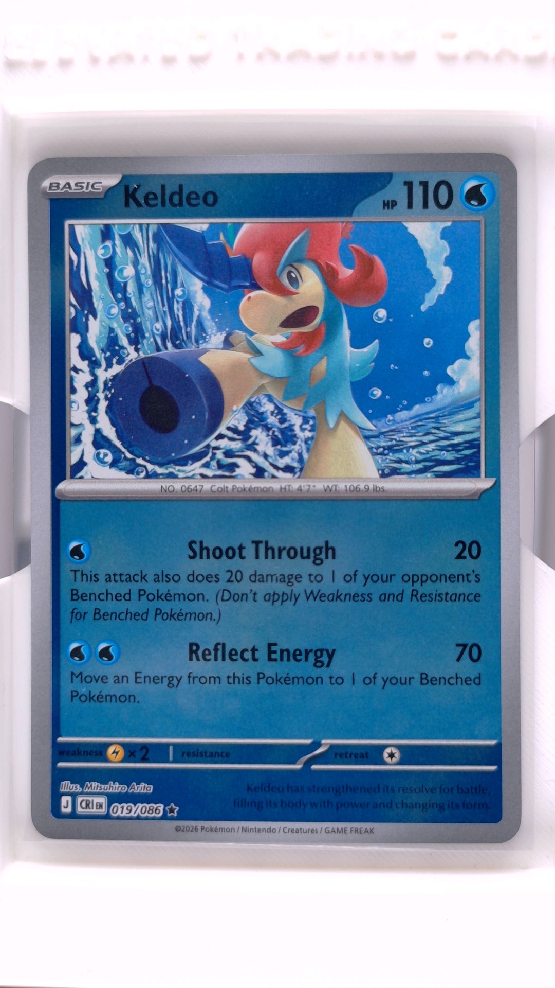 #19 Keldeo Reverse Holo Rare - front