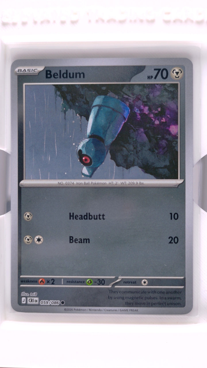 Pokémon: Mega Evolution — Chaos Rising Beldum #059/086 Common Reverse Holo — Front