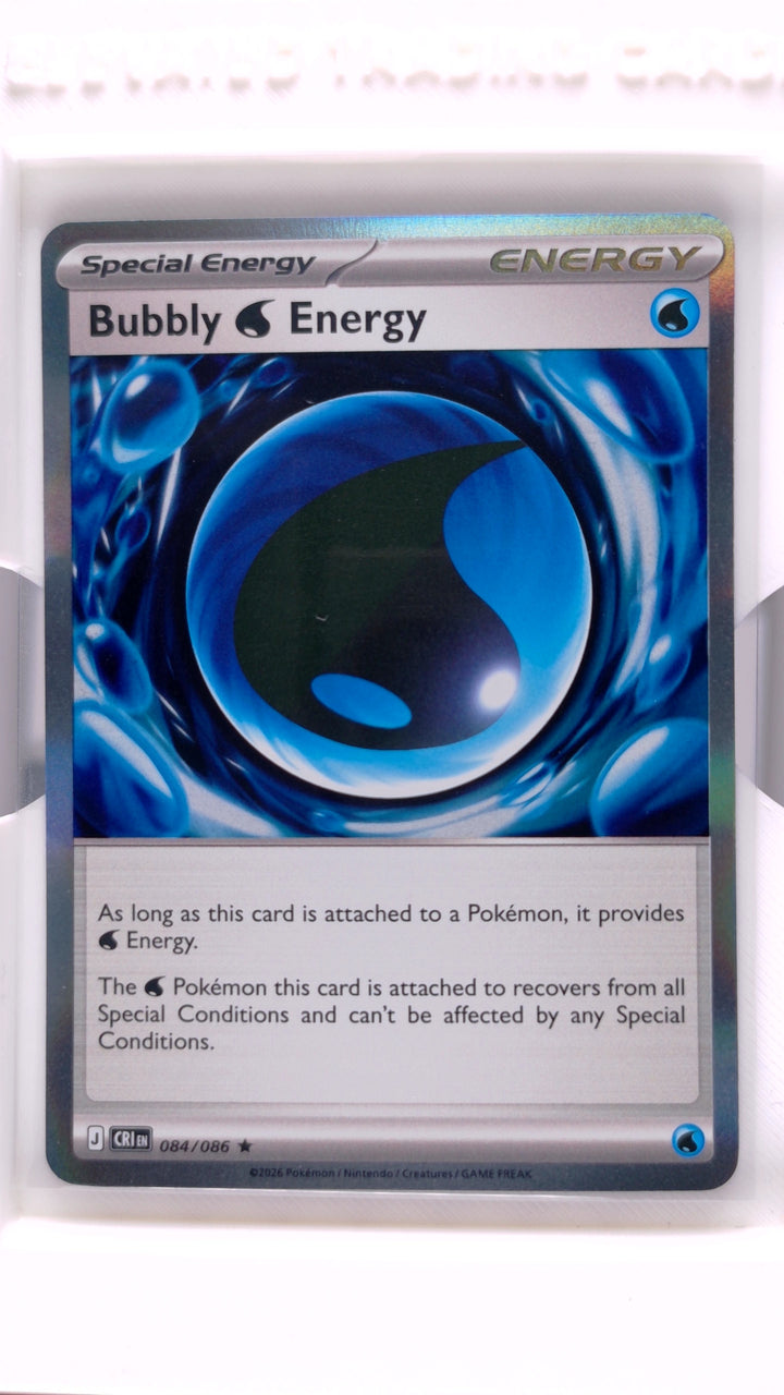 Pokémon: Mega Evolution — Chaos Rising Bubbly Water Energy #084/086 Rare Holo — Front