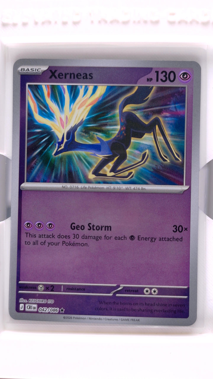 Pokémon: Mega Evolution — Chaos Rising Xerneas #042/086 Rare Reverse Holo — Front