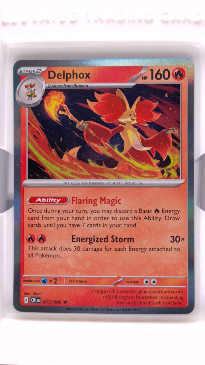 Pokémon: Mega Evolution — Chaos Rising Delphox #013/086 Rare Holo — Front