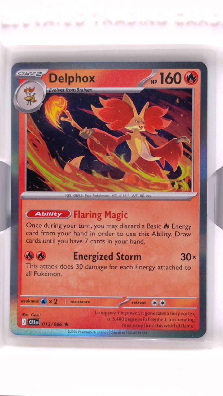 Pokémon: Mega Evolution — Chaos Rising Delphox #013/086 Rare Holo — Front