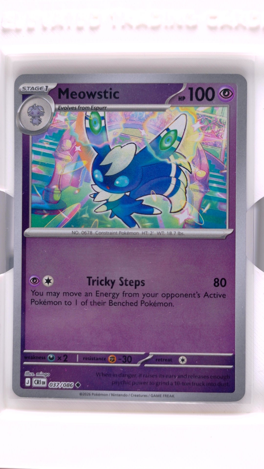 #37 Meowstic Reverse Holo Uncommon - front