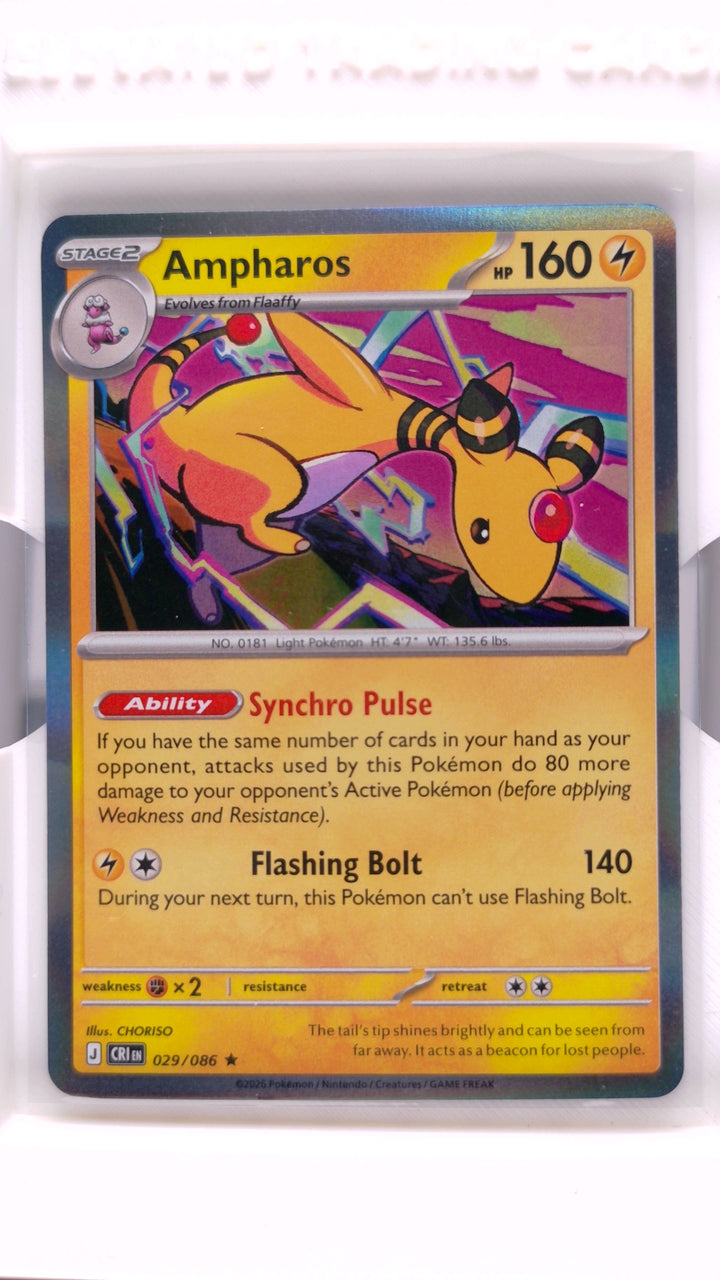 Pokémon: Mega Evolution — Chaos Rising Ampharos #029/086 Rare Holo — Front