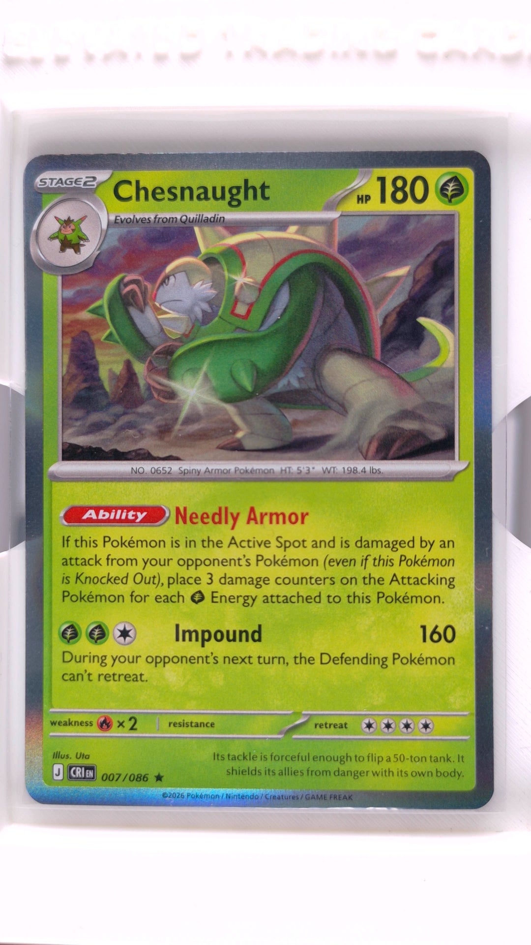 #7 Chesnaught Holo Rare - front