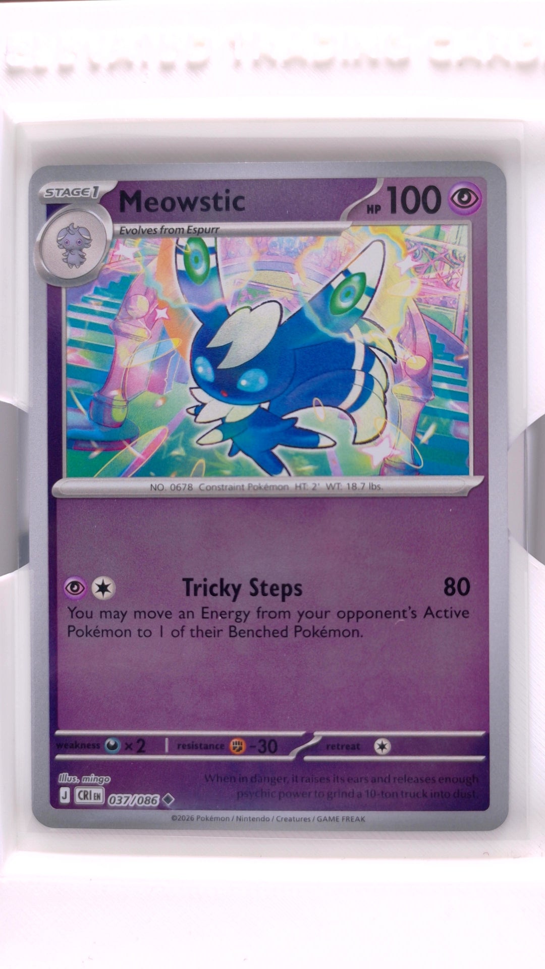 #37 Meowstic Reverse Holo Uncommon - front