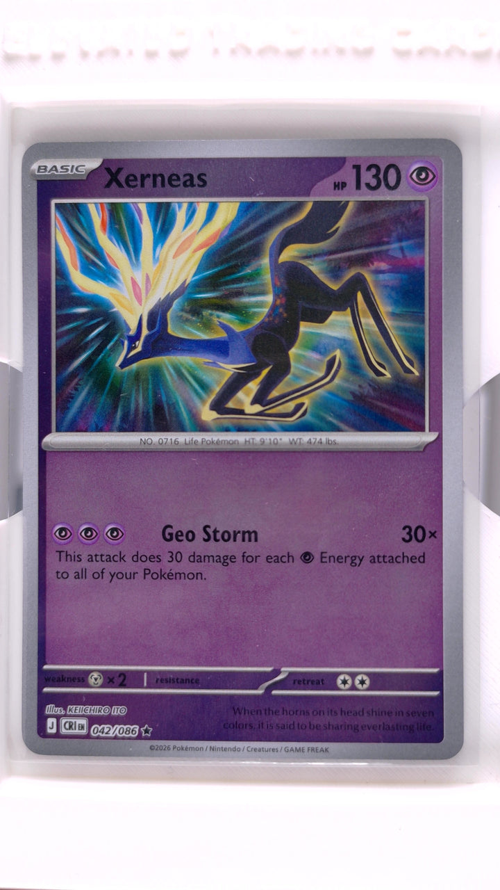 Pokémon: Mega Evolution — Chaos Rising Xerneas #042/086 Rare Reverse Holo — Front