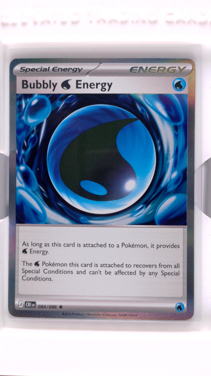 Pokémon: Mega Evolution — Chaos Rising Bubbly Water Energy #084/086 Rare Holo — Front