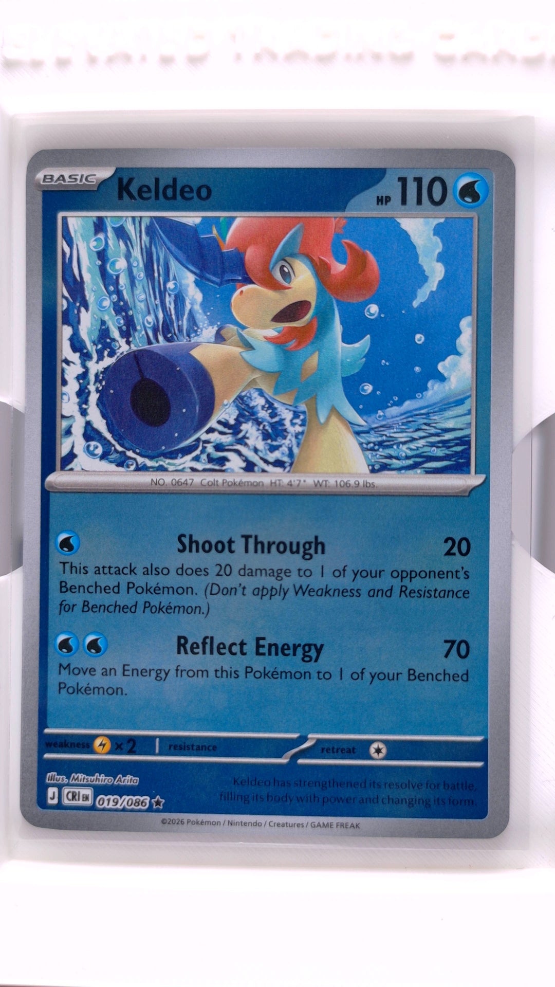 #19 Keldeo Reverse Holo Rare - front