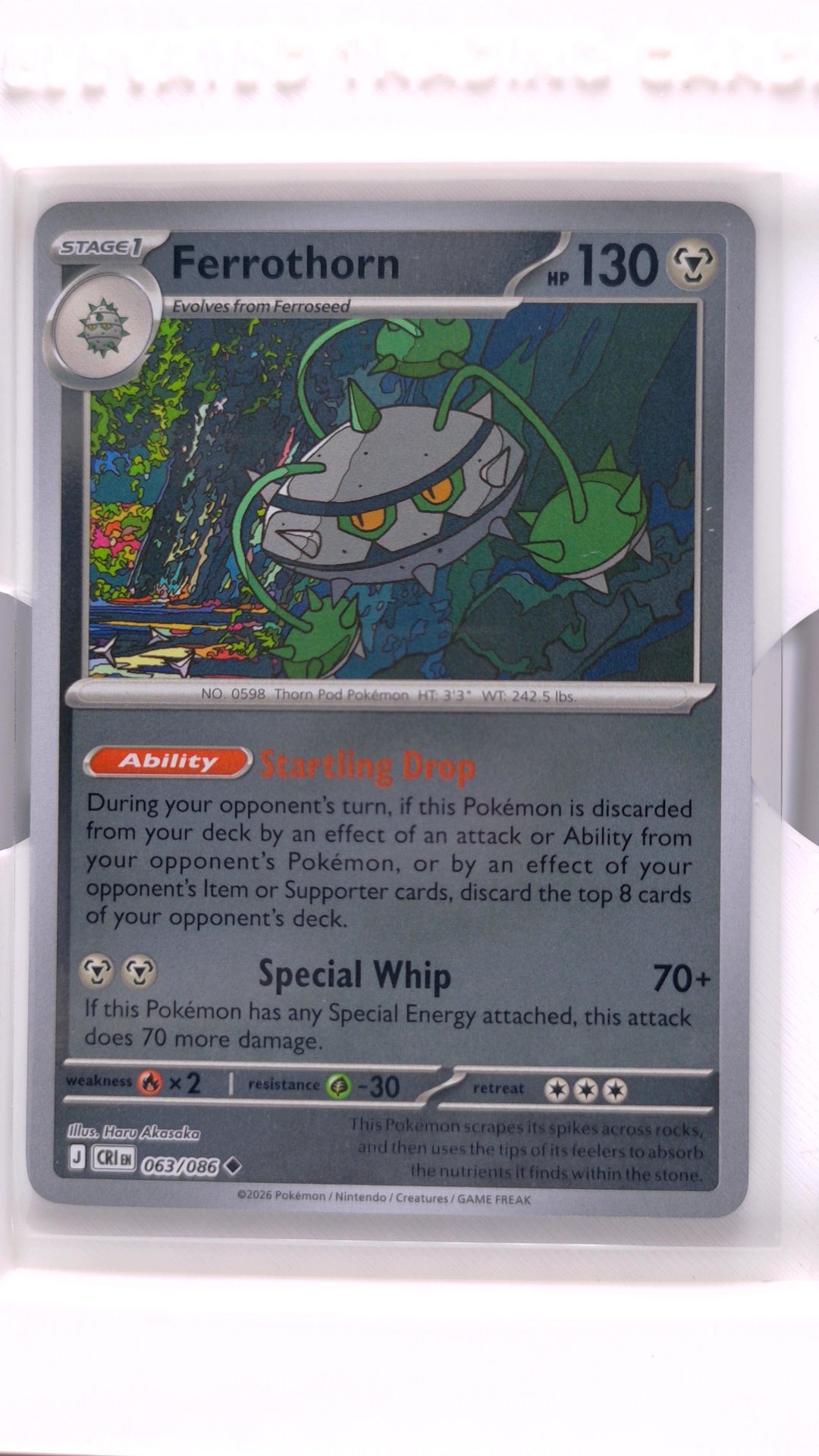 #63 Ferrothorn Reverse Holo Uncommon - front