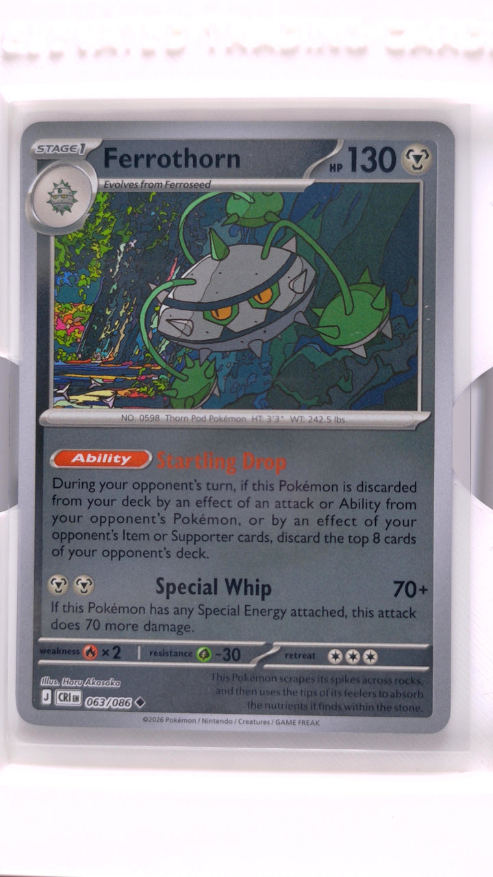 Pokémon: Mega Evolution — Chaos Rising Ferrothorn #063/086 Uncommon Reverse Holo — Front